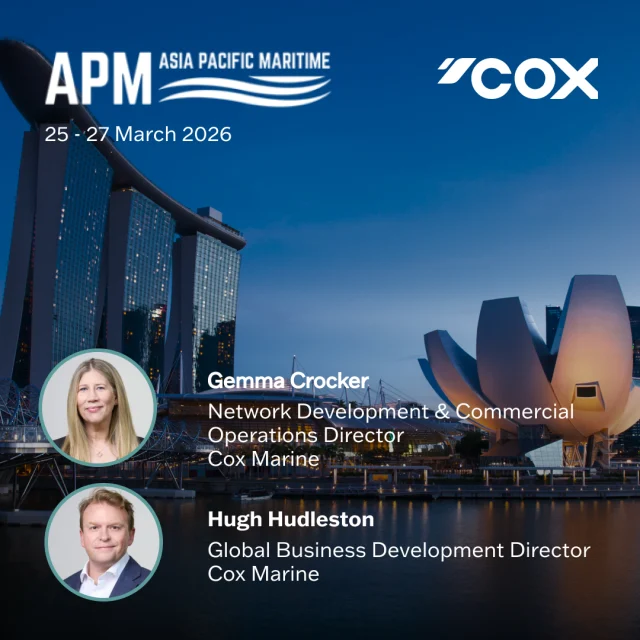 Passionate about supporting operators in demanding maritime environments, Hugh Hudlestone and Gemma Crocker play a central role in strengthening Cox Marine’s presence across emerging markets, including Indonesia and Southeast Asia, where diesel outboards are increasingly essential for long range patrol, security and commercial operations.

Later this month Hugh and Gemma will be travelling to Singapore for Asia Pacific Maritime (APM), where our distributor TMI will be exhibiting the Cox Marine V8 diesel outboard. 

Connect with Hugh and Gemma if you’d like to arrange a meeting during APM.
 

#DieselPower #Outboards #MarineEngineering #BritishEngineering #MarineIndustry #MarinePropulsion