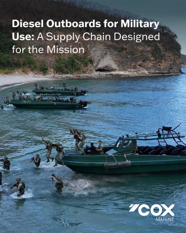 In defence and government maritime operations, propulsion performance is only as strong as the supply chain that supports it. As military fleets, specialised agencies and autonomous platform manufacturers increase their reliance on diesel outboards, the demand for secure, resilient and mission‑ready supply chains has intensified across Cox Marine’s global customer base.

Explore how the tightly controlled, vertically integrated supply ecosystem behind Cox Marine’s diesel outboards has been engineered for mission assurance, availability and long‑term defence readiness.

#DieselPower #Outboards #MarineEngineering #BritishEngineering #MarineIndustry #MarinePropulsion